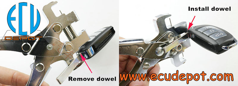 car keys dowel remove install pincers